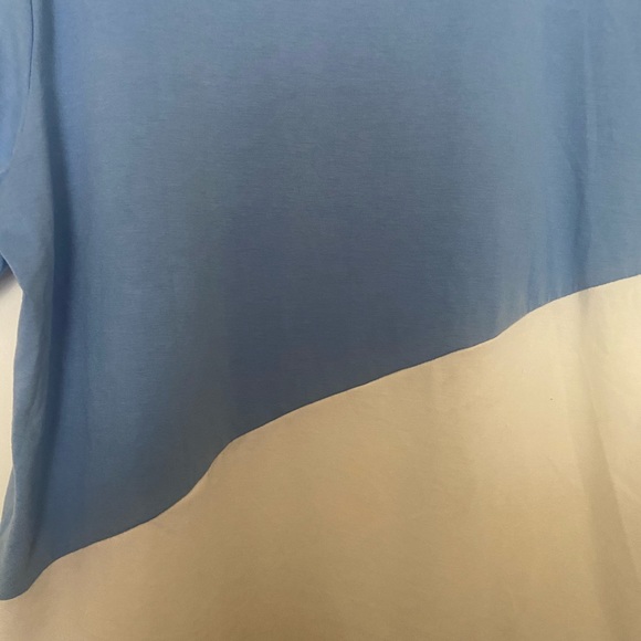 Color block blue and white woven shirt - Picture 4 of 5